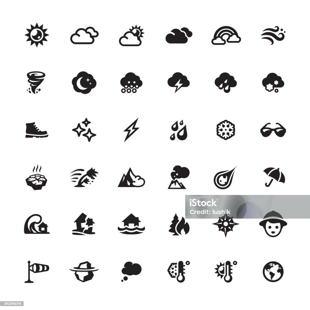 Weather and Climate icons set Weather and Climate - Ultimate pack #9 Tornado stock vector