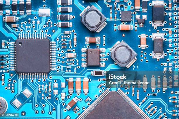 Printed Circuit Board Stock Photo - Download Image Now - Computer Chip, Electrical Component, Manufacturing