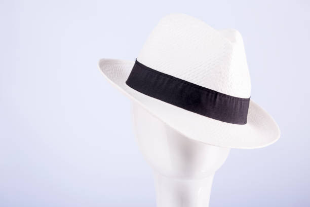 istock White straw hat on the head of a dummy 812101980
