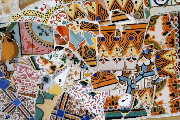 istock Multicolored tiles on the benches of Parc Guell 812107430