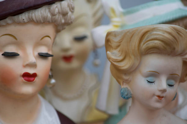 istock Vintage womens head vases from the 50s 812112998