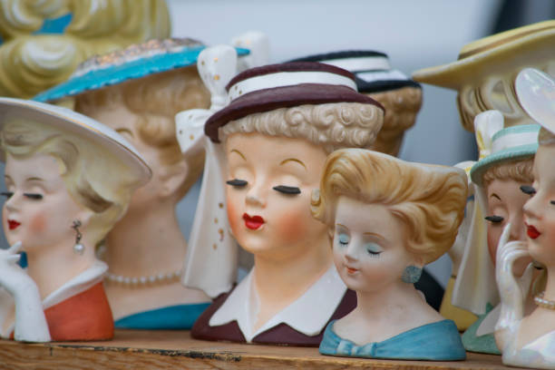 istock Vintage womens head vases from the 50s 812113000