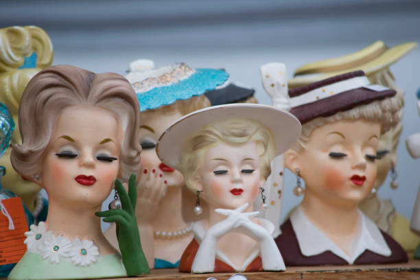 istock Vintage womens head vases from the 50s 812113034