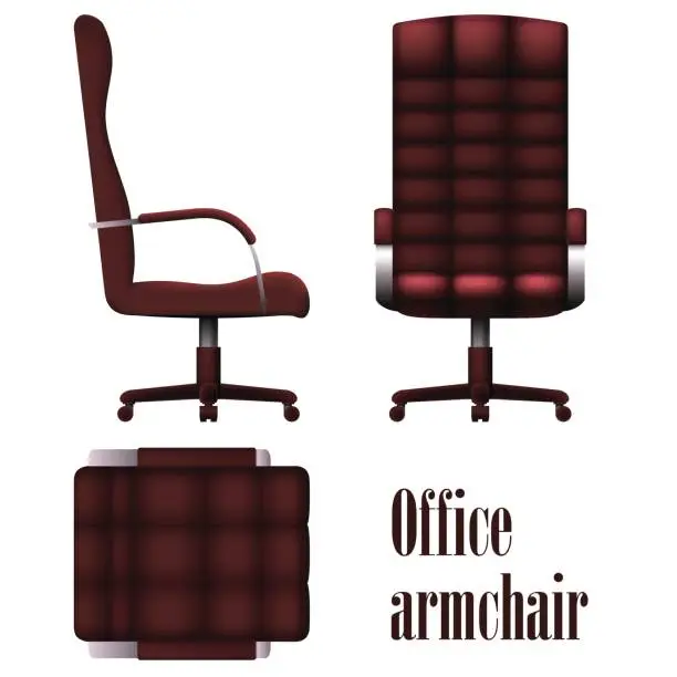 Vector illustration of Deluxe office armchair isolated on white background. Vector Illustration