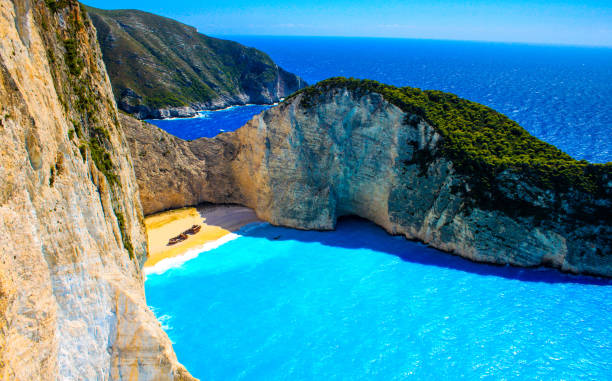 istock Most Incredible Navagio Beach or Shipwreck Beach. Zakynthos, Greece. 812132884