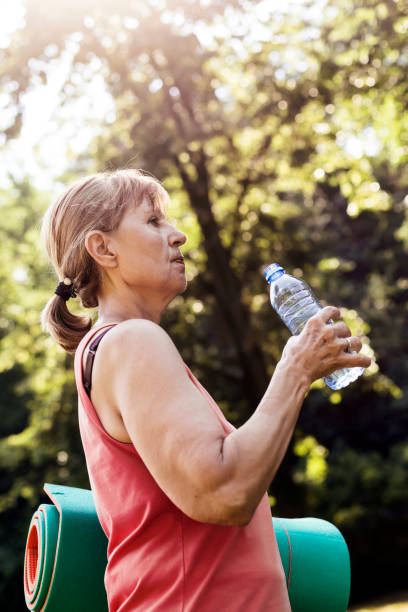 istock Hydrating after yoga 812146262