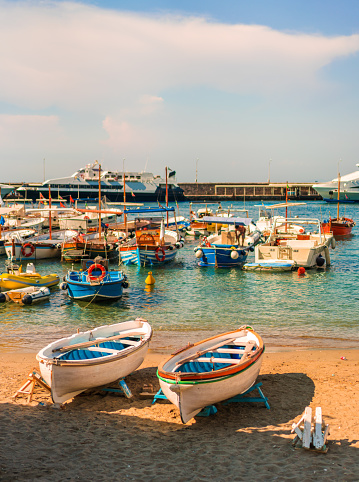 Small fishing boats Capri Italy