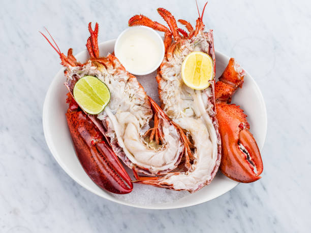 istock Fresh lobster with sauce and lime 812184466