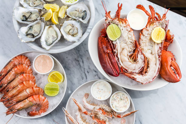 istock Fresh seafood platter with lobster, mussels and oysters 812192984