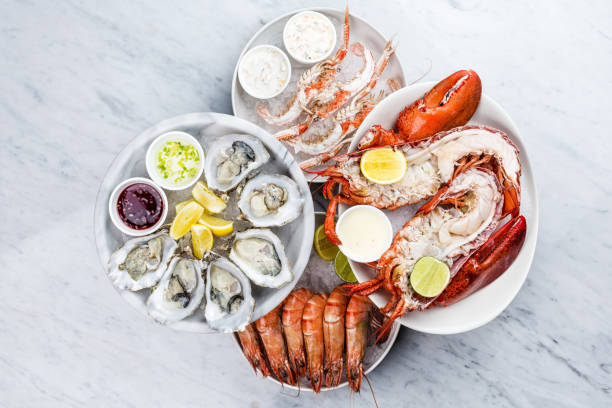 istock Fresh seafood platter with lobster, mussels and oysters 812193070