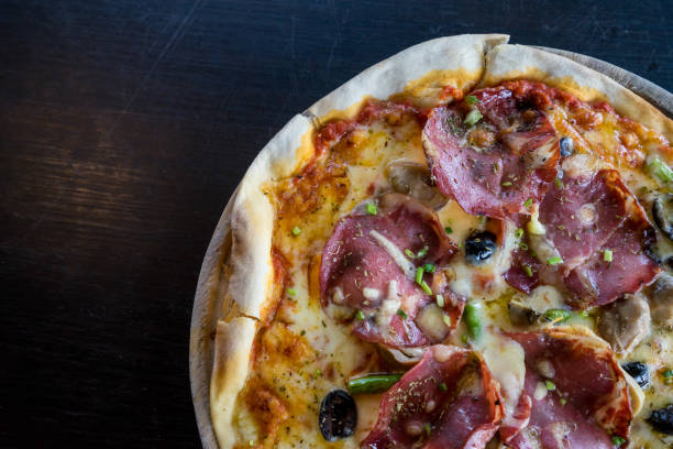 istock Pizza with ham and mushroom 812206988