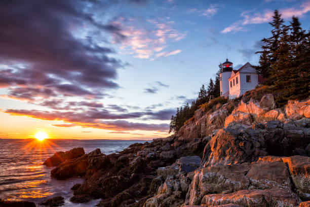 istock Bass Harbor Lighthouse at sunset Acadia National Park 812214848