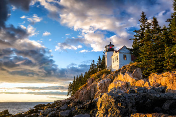 istock Bass Harbor Lighthouse at sunset Acadia National Park 812214890