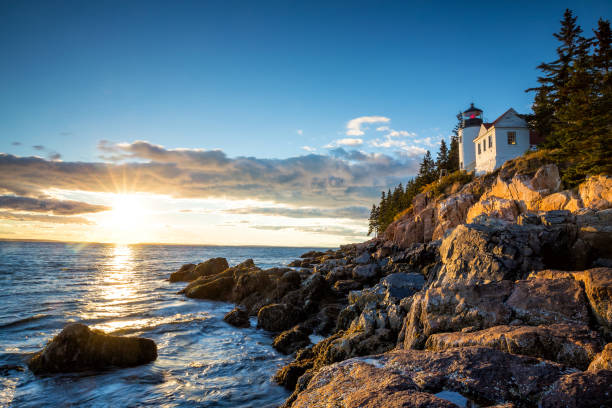 istock Bass Harbor Lighthouse at sunset Acadia National Park 812215004
