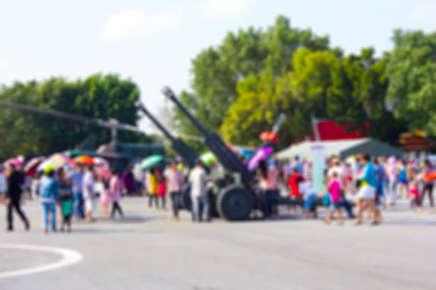 Blurred Background Military Show On Thai Children's Day