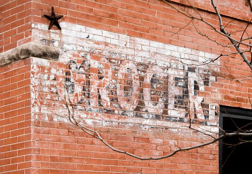 Brick wall in Boulder, Colorado, USA.