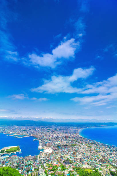 view of Hakodateyama in Hokkaido Japan view of Hakodateyama in Hokkaido Japan hakodate stock pictures, royalty-free photos & images