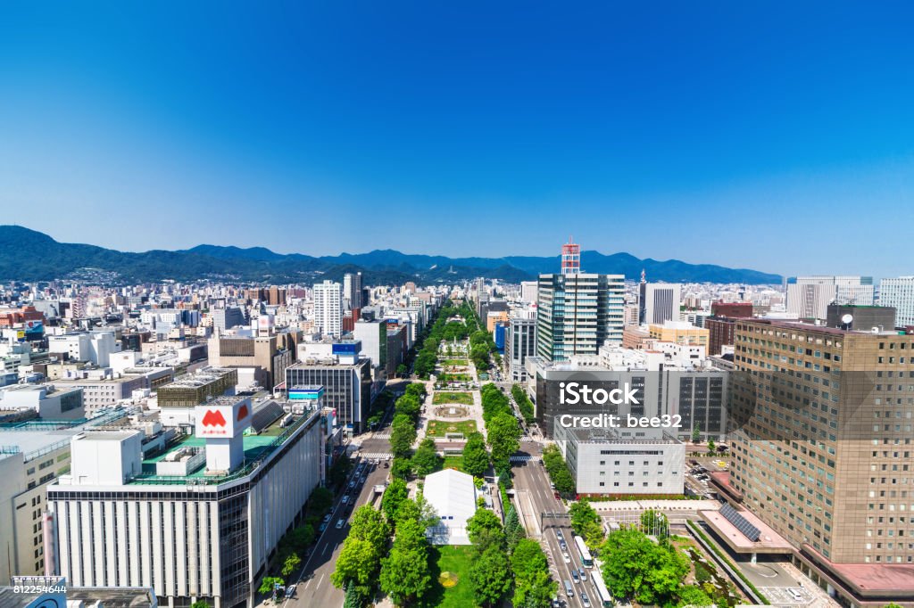 Odori Park in Hokkaido Japan Sapporo Stock Photo