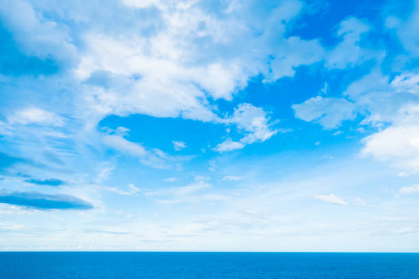 istock White cloud on blue sky with sea and ocean 812276978