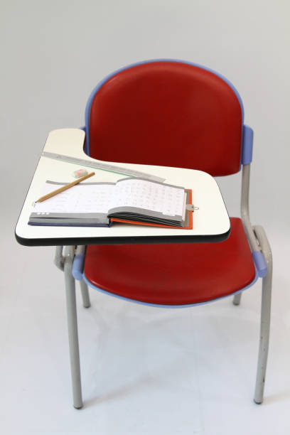 istock Red Student chair For Thai lerning white scene 812284002