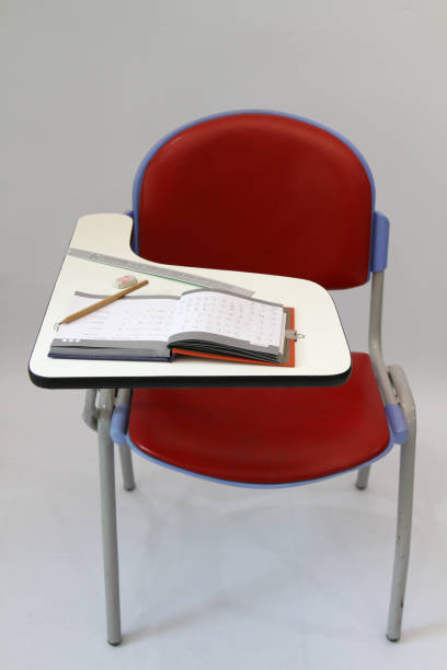 istock Red Student chair For Thai lerning white scene 812284018