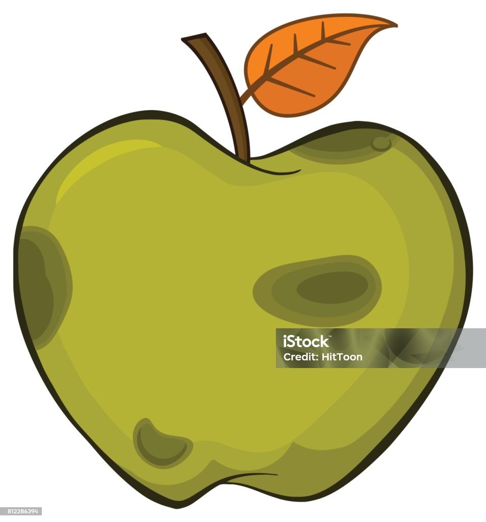 Ilustración de Fruta Podrida Manzana Verde Con Hojas De Dibujos Animados  Dibujo Diseño Simple y más Vectores Libres de Derechos de Manzana - iStock