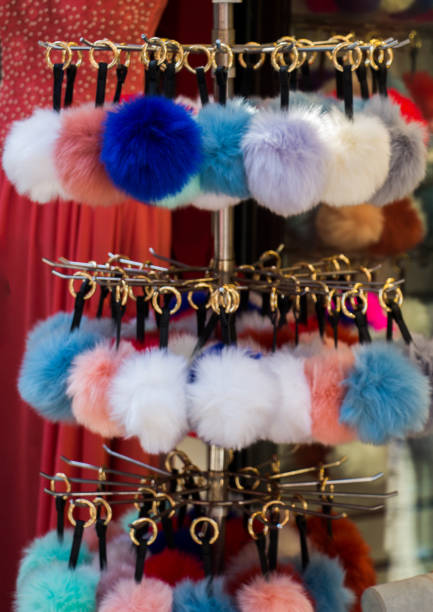 istock Set of colorful  pompoms in the bazaar 812312670