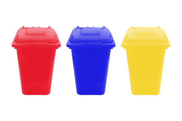 istock Yellow, Red and blue Bin for Waste separate collection isolated on white background. 812315316