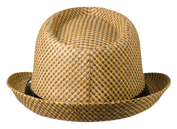 istock hat with a brim .hat isolated on white background . brown hat 812325376