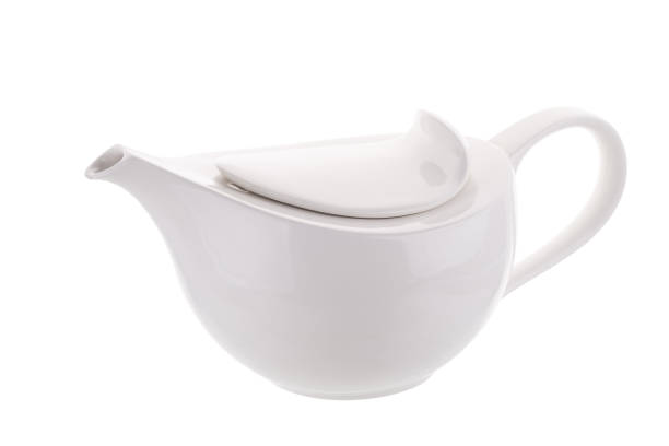 istock White porcelain teapot isolated on white background 812325486