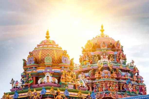 Photo of Detail Work In Gopuram, Hindu temple Kapaleeshwarar., Chennai, Tamil Nadu, India