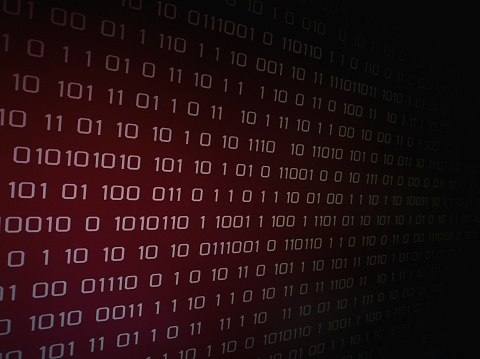 Red Binary Code On Computer Screen Stock Photo - Download Image Now ...