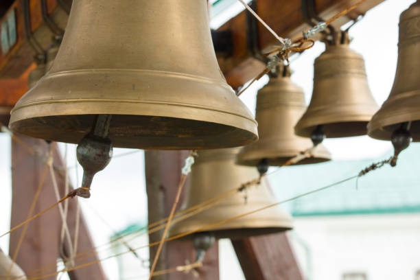 istock bronze bells on  beam in belfry closeup 812353710