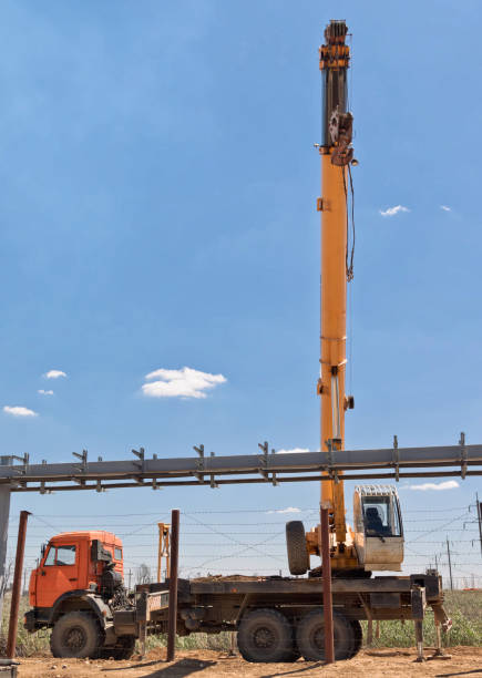 istock Installation work in a restricted area with use of crane 812383520