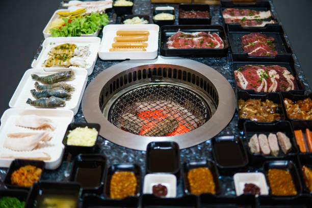 istock Different foods cooked on the grill - Bar B Que buffet 812386184