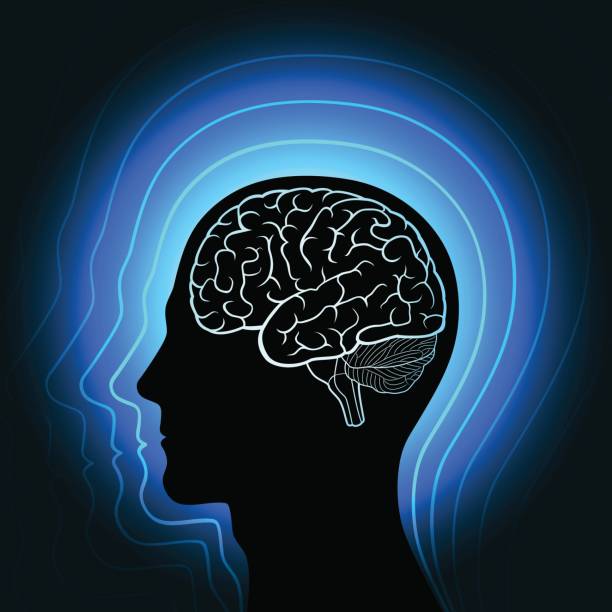 istock A human head with a glowing outline of the brain and radiating from her in waves 812395556