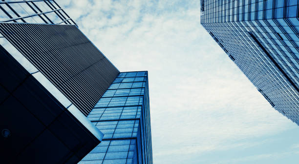 istock Look up at the modern city skyscrapers. 812398462