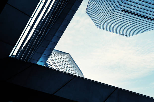 istock Look up at the modern city skyscrapers. 812398632