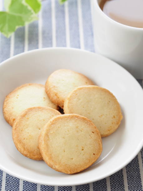 istock Butter cookies on white plate 812404308