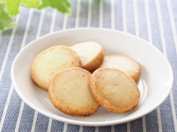 Butter cookies on white plate