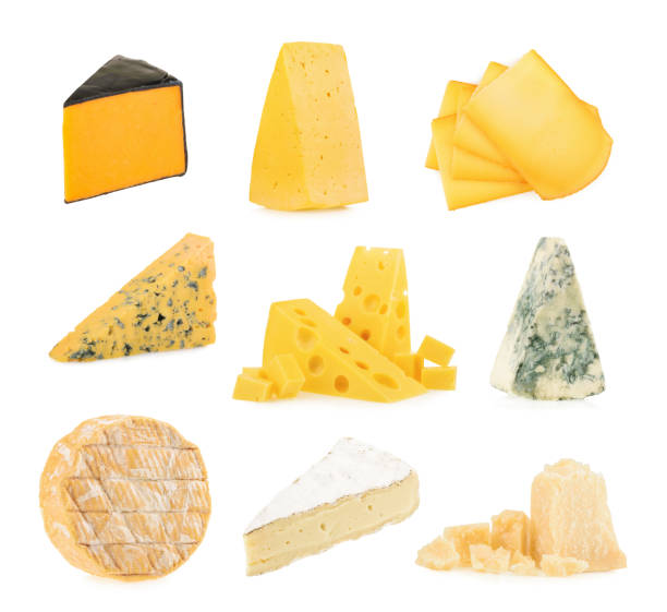 istock Different kinds of cheeses isolated on white background. 812404804