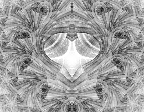 a garland of carved paper pigeons hangs in front of the curtains on the window. close up