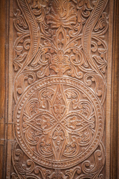 istock Arabic decorations on a wooden door 812410678