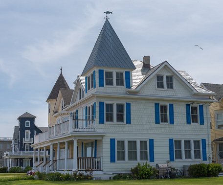 Ocean Grove, NJ USA -- May 12, 2017 -- A Victorian style house on a corner lot in Ocean Grove, NJ. Editorial Use Only