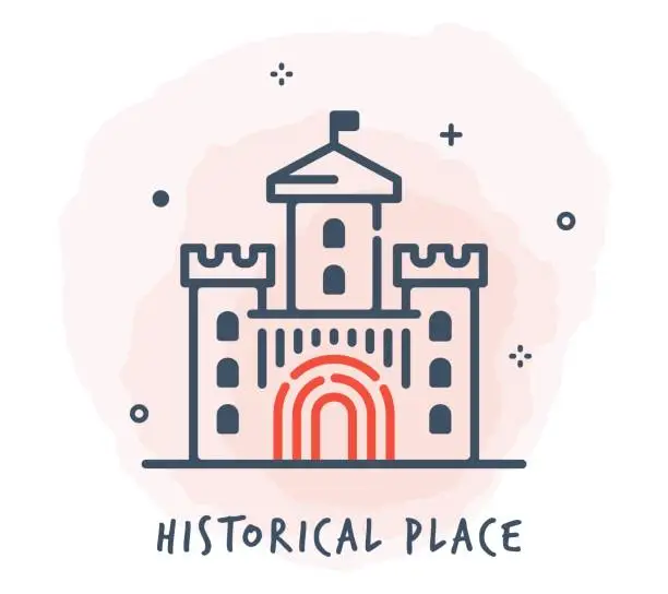 Vector illustration of Castle Line Icon