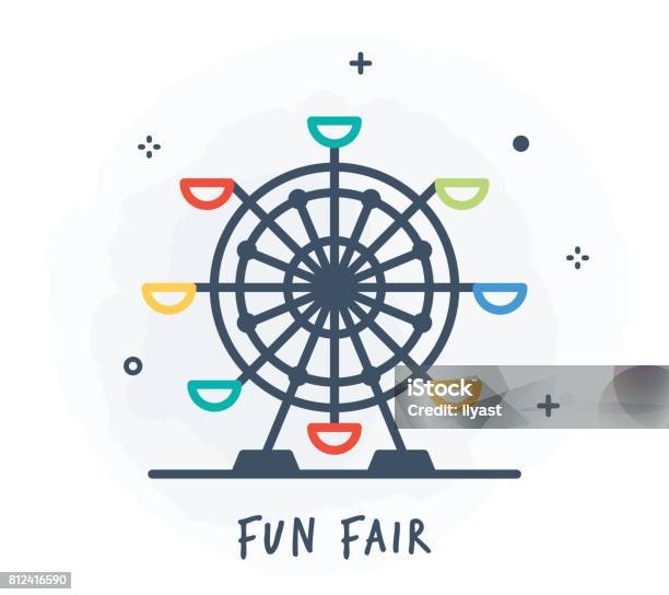 Carousel Line Icon Stock Illustration - Download Image Now - Carousel, Amusement Park, Sign