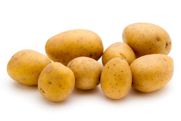 istock Raw potato isolated on white background. 812419620
