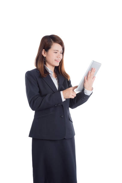 istock Beautiful businesswoman holding tablet computer 812422944