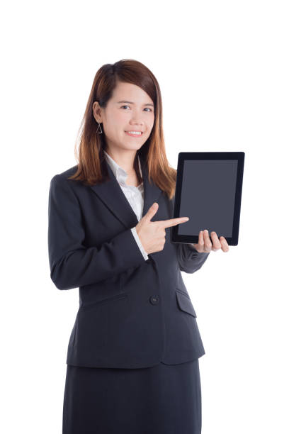 istock Beautiful businesswoman holding tablet computer 812422964
