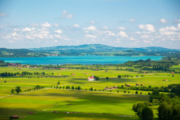 Landscape of Bavaria, Germany Summer landscape of Bavaria near Fuessen, Germany forggensee lake photos stock pictures, royalty-free photos & images